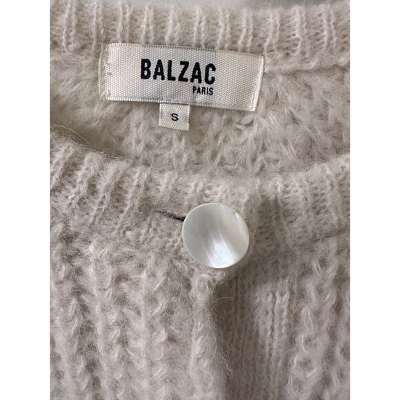BALZAC Paris Women's Cozy Cocoon Cardigan Alpaca Ecru, size S - Picture 2 of 7